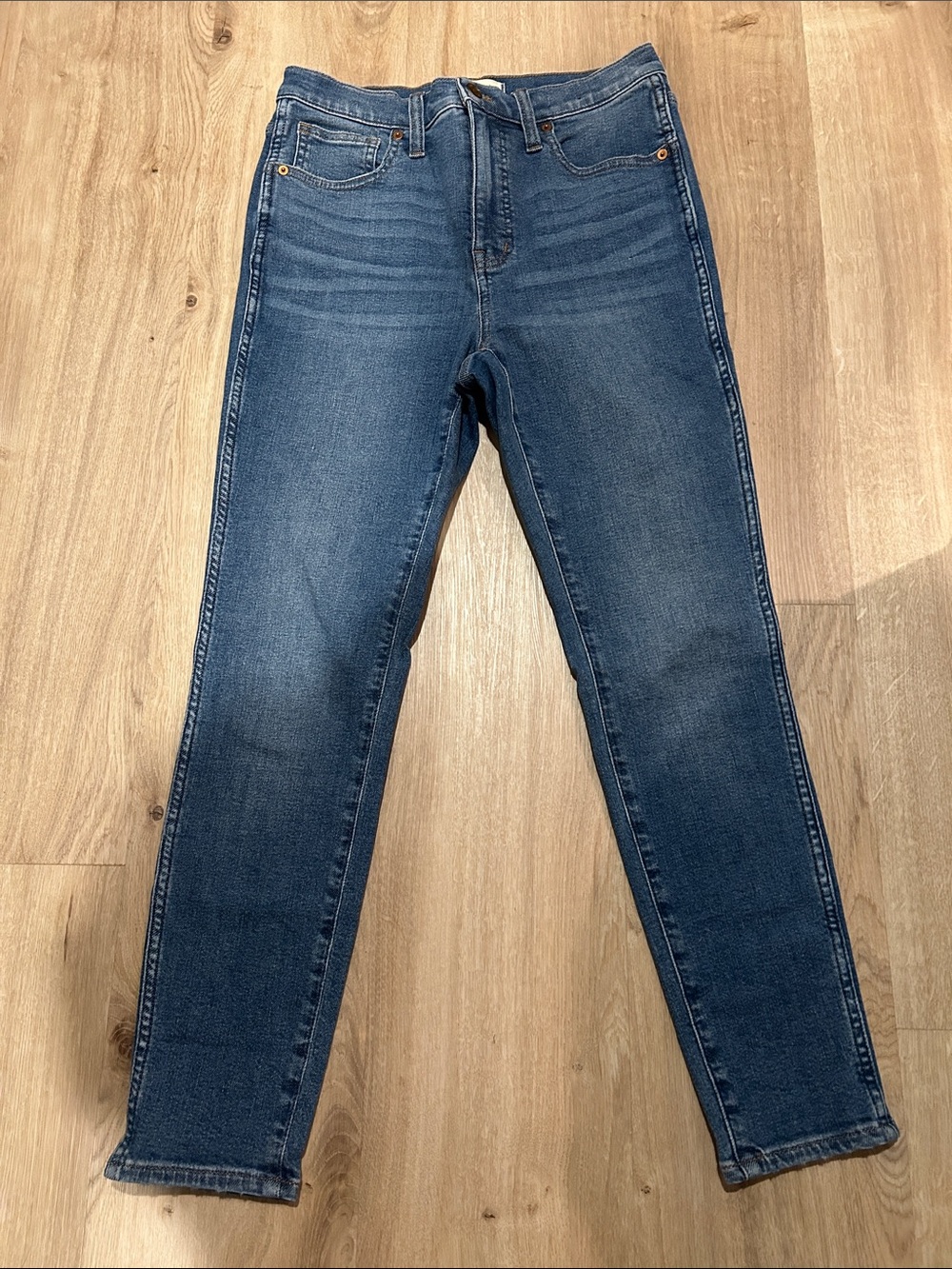 Madewell Skinny Cropped Jeans in Medium Blue Wash
